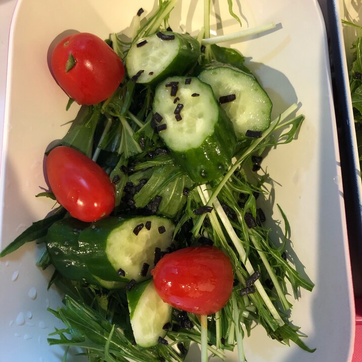簡単！水菜と塩昆布のサラダ